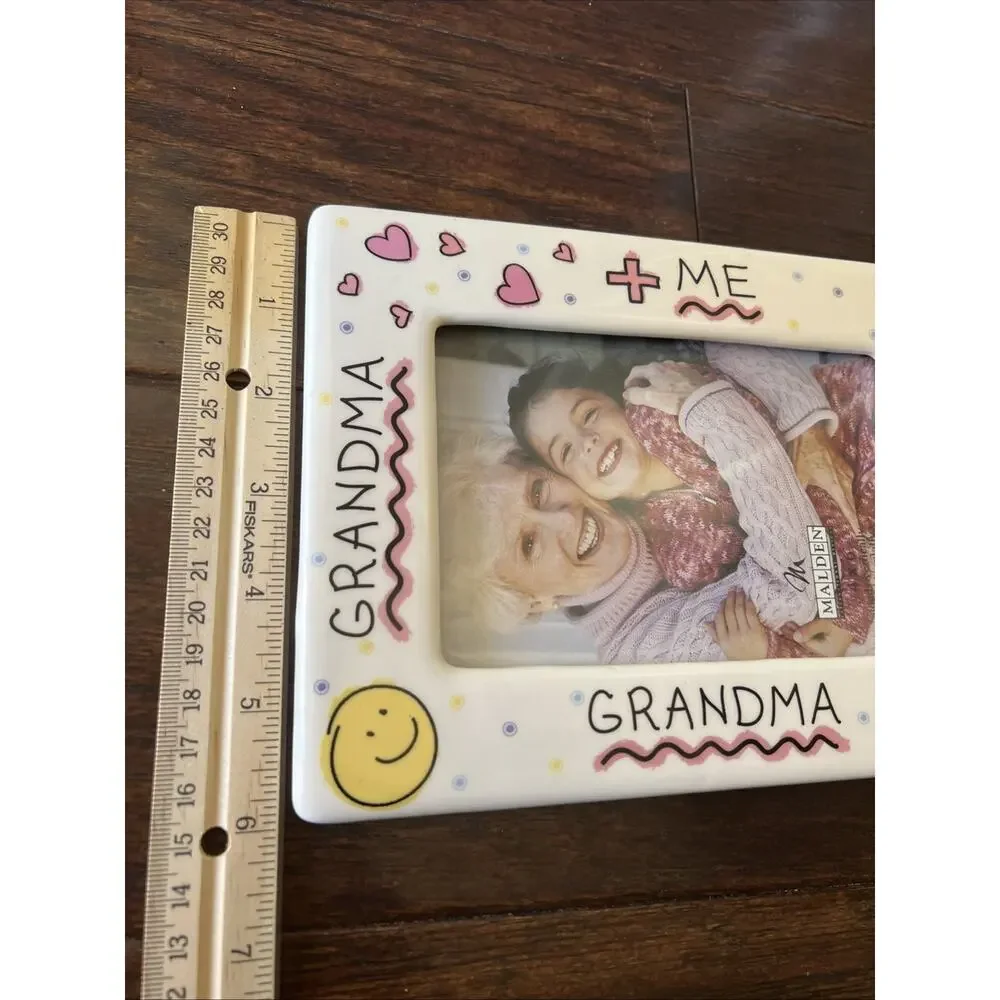 Malden 4x6 Grandma + Me Ceramic Colorful Frame 80’s NEW Vertical Or Horizontal